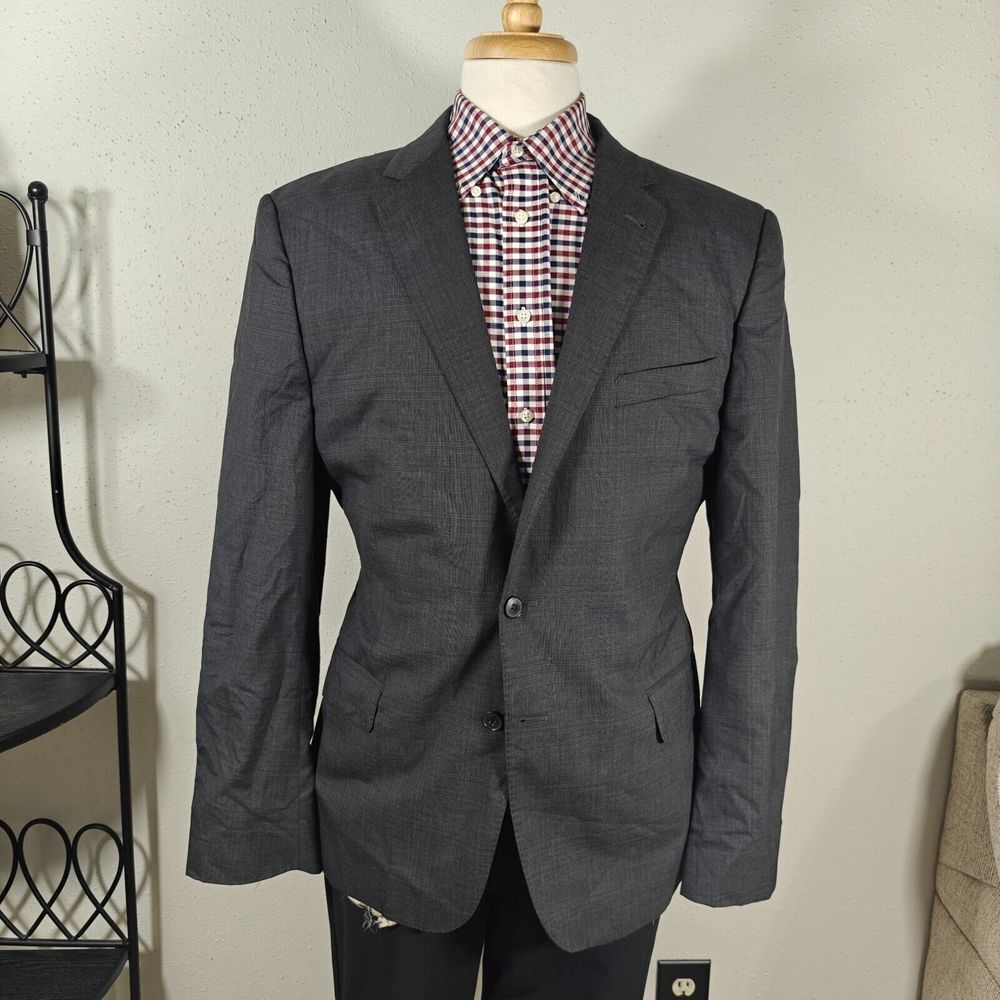 Joseph Abboud Men's Sport Coat Blazer Two Button CH Gray Plaid Lanificio 42L